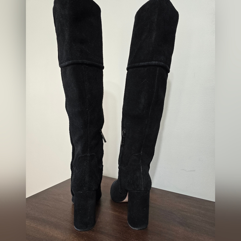 🤩Host Pick❤️AD & Daughters Black Suede Heeled Boots Women's Size 9 - Picture 6 of 11